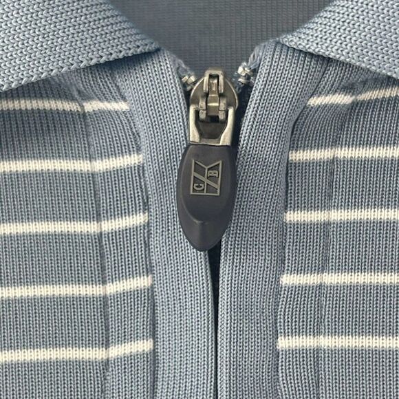 Cutter & Buck Golf Polo Quarter Zip Blue Short Sleeve Five Oaks Mens Size Large - Picture 7 of 9